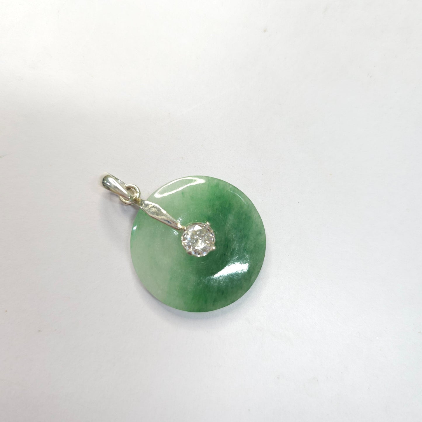 Yingmart Genuine Small Fu Green Natural Jadeite Jade Pendant, Real Gemstone, Vintage Jewelry, Gift for her