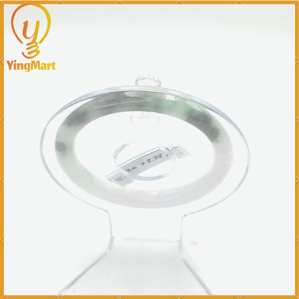 YingCollection 56mm PNJ220871 Certified Natural Color Green With Black Brown Spot Jadeite Jade Bangle Bracelet, Real Gemstone, Jewelry