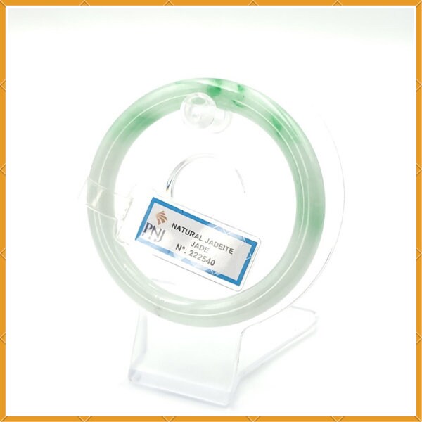 YingCollection 56mm PNJ222540 Certified Natural Color Green With Black Brown Spot Jadeite Jade Bangle Bracelet, Real Gemstone, Jewelry