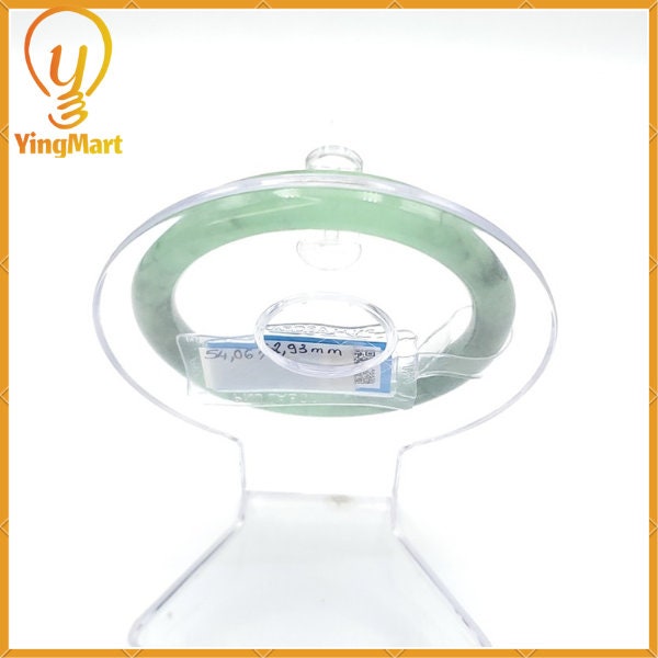 Yingmart 54mm PNJ216971 Certified Natural Color Green With Black Brown Spot Jadeite Jade Bangle Bracelet, Real Gemstone, Jewelry