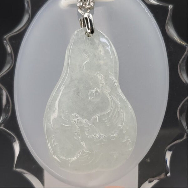 Yingmart High-Quality Translucent White  Phoenix Burmese Myanmar Genuine Jadeite Jade Grade A Hand Craving Pedant with 925S Hook Setting