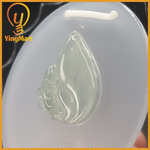 Yingmart Translucent Icy White Chipmunk Burmese Myanmar Genuine Jadeite Jade Grade A Hand Craving  Pedant