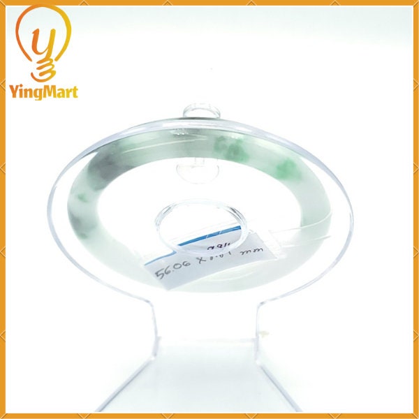 YingCollection 56mm PNJ220873 Certified Natural Color Green With Black Brown Spot Jadeite Jade Bangle Bracelet, Real Gemstone, Jewelry