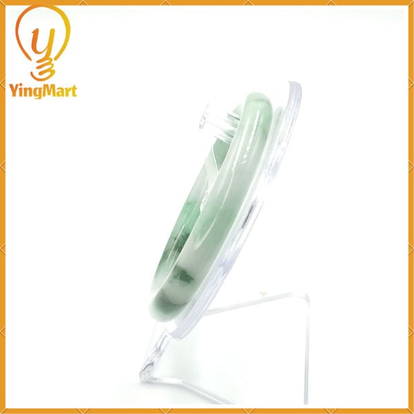 YingCollection 56mm PNJ222550 Certified Natural Color Green With Black Brown Spot Jadeite Jade Bangle Bracelet, Real Gemstone, Jewelry