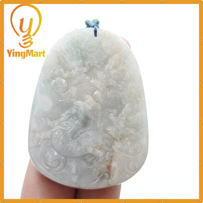 Yingmart Good Price 100% Natural Jadeite  Jade Pendant Natural Grade A  Hand Carved Dragon Kwanyin Guanyin Burmese Myanmar Genuine  Type A