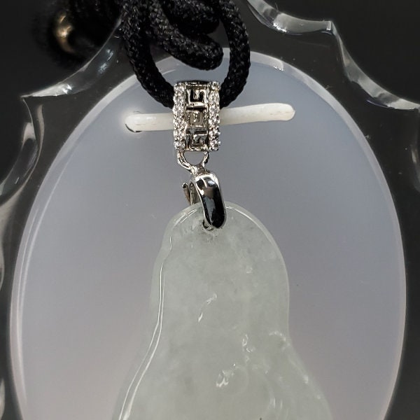 Yingmart High-Quality Translucent White  Phoenix Burmese Myanmar Genuine Jadeite Jade Grade A Hand Craving Pedant with 925S Hook Setting