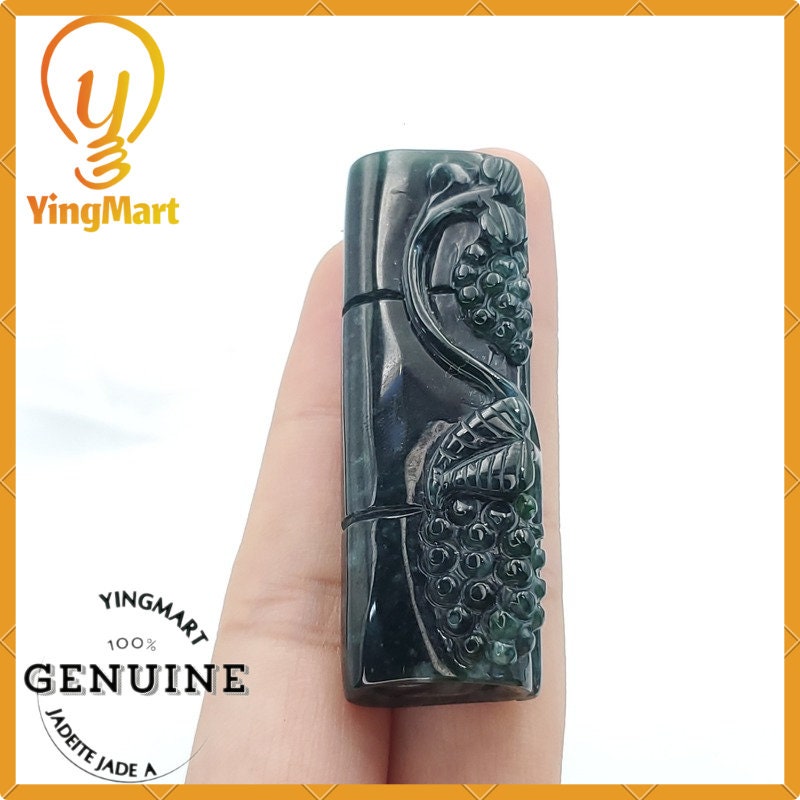 Yingmart Jade Pendant 100% Natural Burmese Myanmar Genuine Jadeite Real Jade Grade A Type A Hand Carved