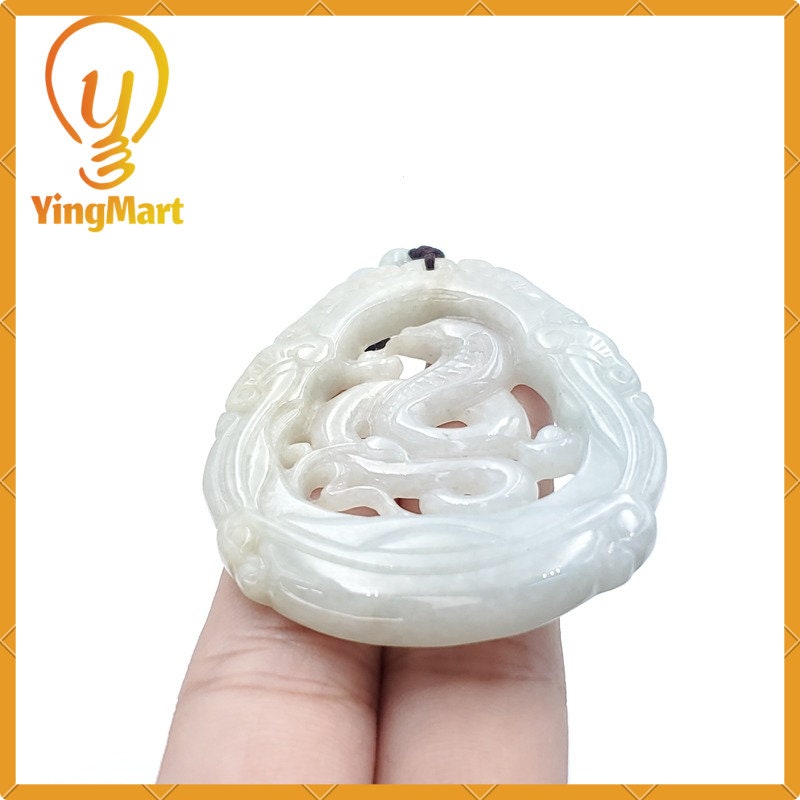 Yingmart Jade Zodiac Snake 100% Natural Jade Pendant  Burmese Myanmar Genuine Jadeite Real Jade Grade A Type A Hand Carved