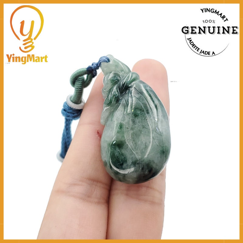 Yingmart Fei Cui Money Bag Jade Pendant 100% Genuine Jadeite Real Jade Type A Grade A Hand Carved