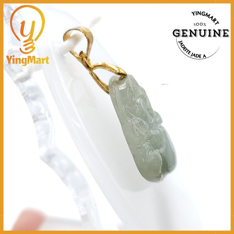 Yingmart Buddha Jade Pendant 100% Genuine Burmese Myanmar Jadeite Real Jade Type A Grade A Hand Carved