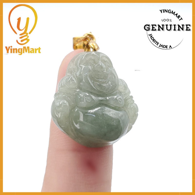 Yingmart Buddha Jade Pendant 100% Genuine Burmese Myanmar Jadeite Real Jade Type A Grade A Hand Carved