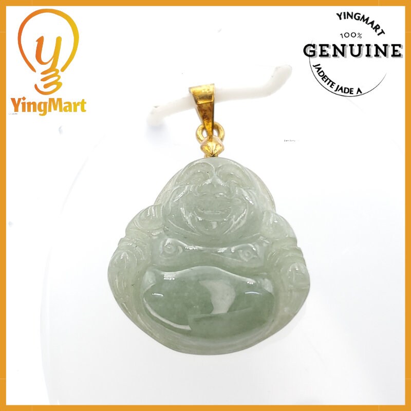 Yingmart Buddha Jade Pendant 100% Genuine Burmese Myanmar Jadeite Real Jade Type A Grade A Hand Carved