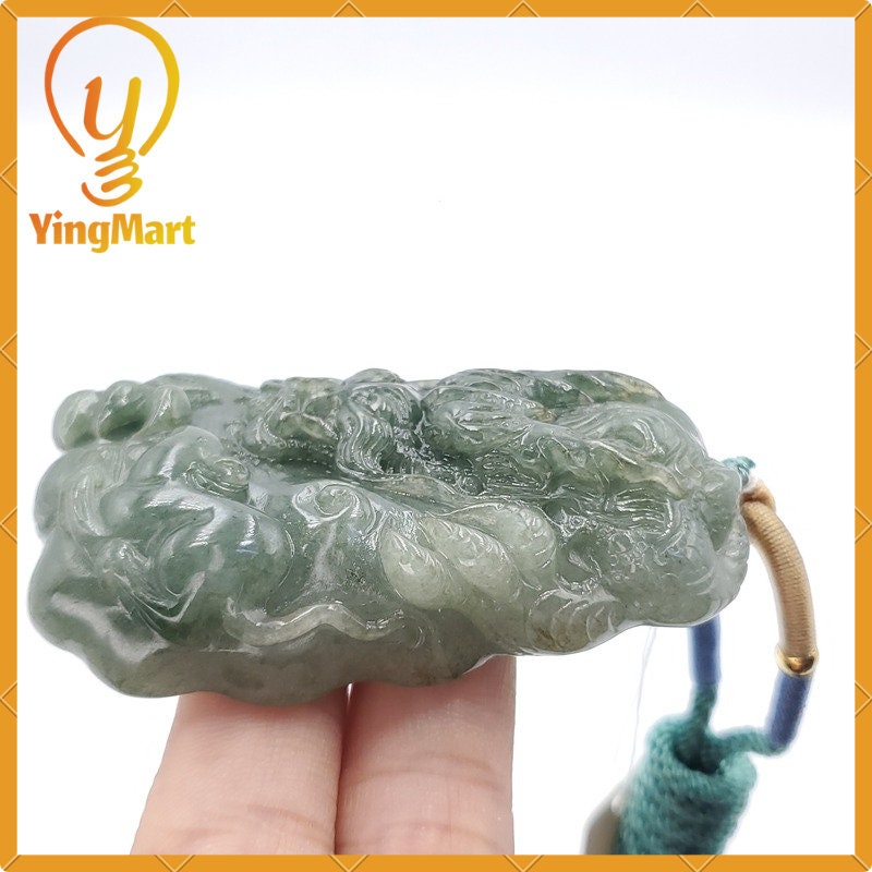 Yingmart 100% Natural Jade Dragon Pendant  Burmese Myanmar Genuine Jadeite Real Jade Grade A Type A