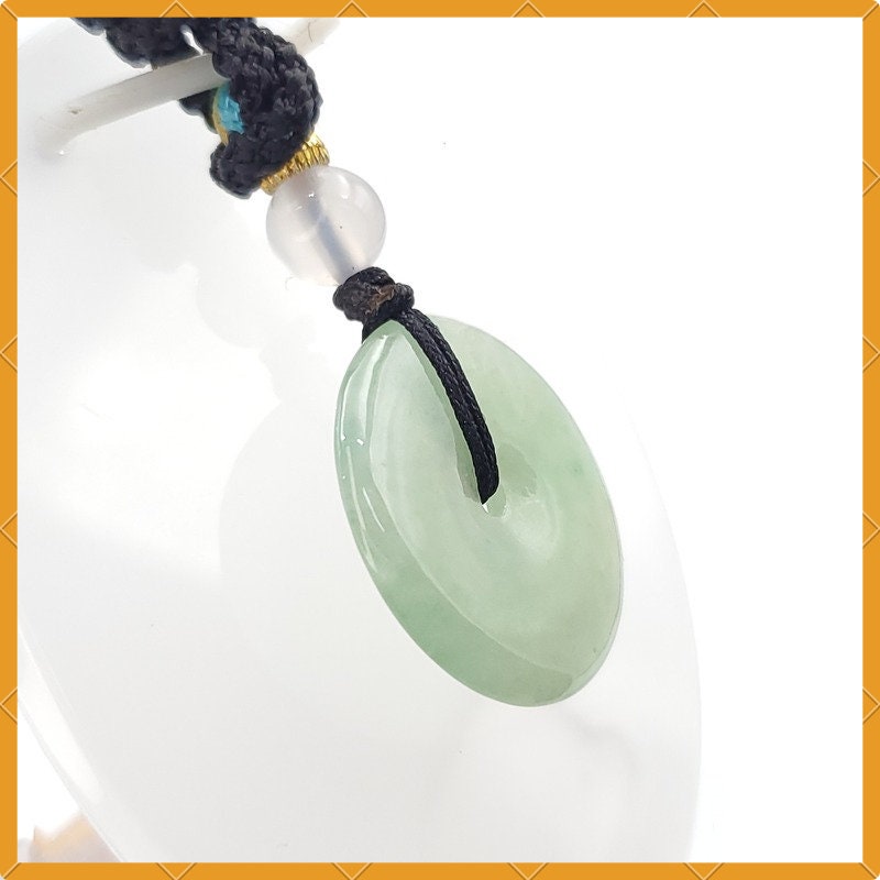 Yingmart Donut Jade Pendant 100% Genuine Jadeite Real Jade Type A Grade A Type A Hand Carved