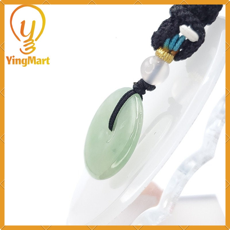 Yingmart Donut Jade Pendant 100% Genuine Jadeite Real Jade Type A Grade A Type A Hand Carved