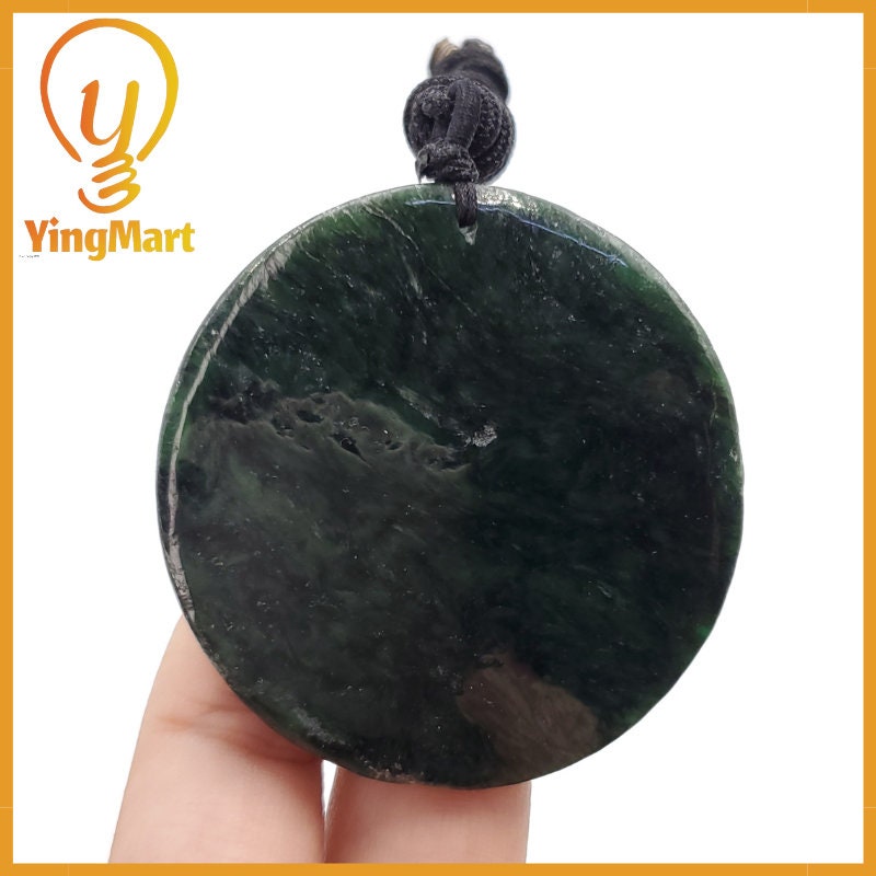 Yingmart  Landscape Pendant  Hand Carved 100% Genuine Jadeite Jade  Burmese Myanmar Real Jade Grade A Type A
