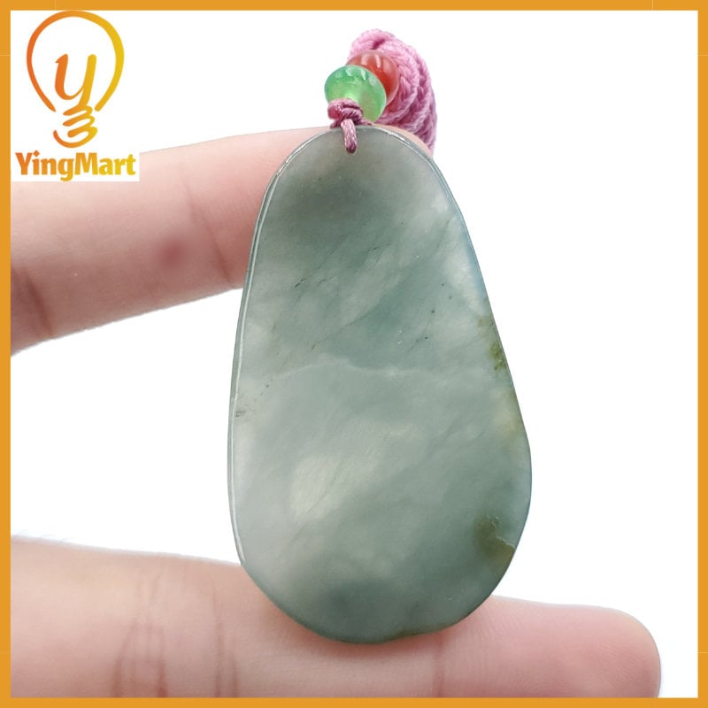 Yingmart  Carved Landscape Jadeite Jade Pendant, Style Scenery Bridge Mountain Tree 100% Genuine  Burmese Myanmar Real Jade Grade A Type A