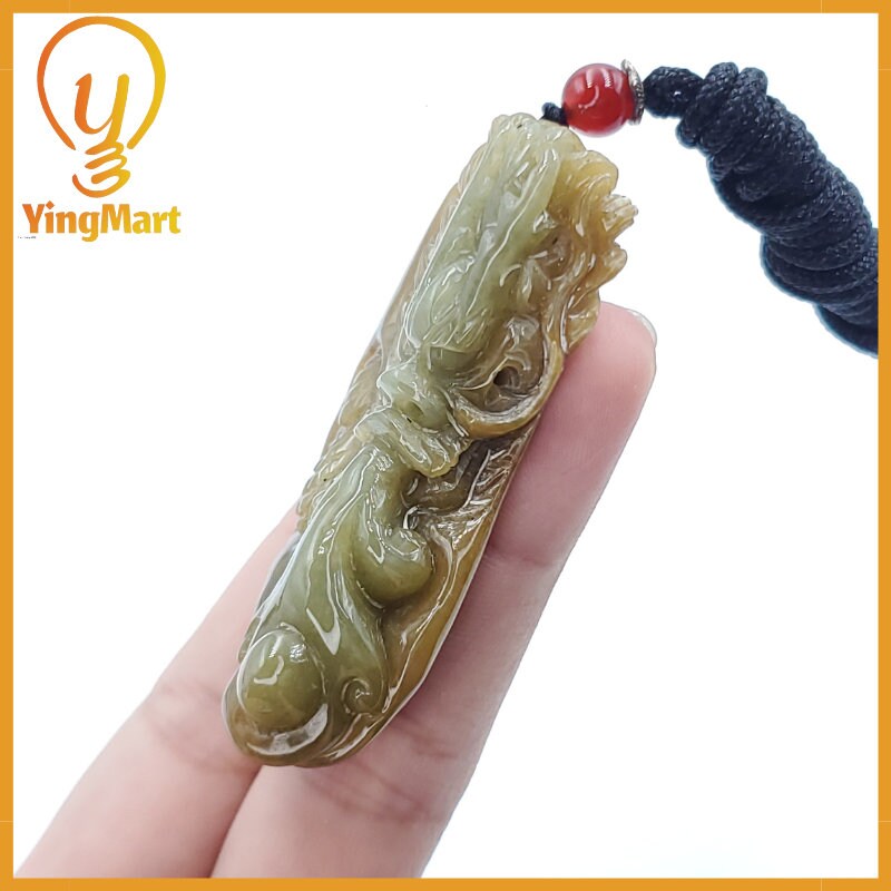 Yingmart  Fire-breathing dragon Pendant  100% Genuine Jadeite Jade  Burmese Myanmar Real Jade Grade A Type A