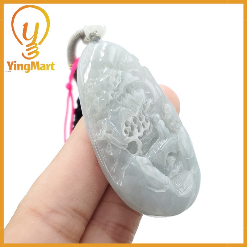 Yingmart  Hand Carved  Landscape Pendant  100% Genuine Jadeite Jade  Burmese Myanmar Real Jade Grade A Type A