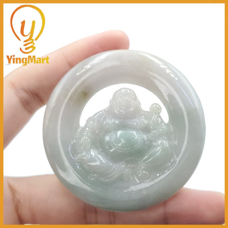 Yingmart Myanmar Jade Guan Yin Pendant Genuine Jadeite Jade  Burmese Myanmar Real Jade Grade A Type A  Hand Carved