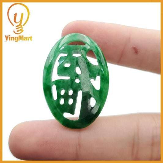 Yingmart Vintage 100% Natural Jadeite Pendant Genuine Jadeite Real Jade Type A Grade A Hand Carved