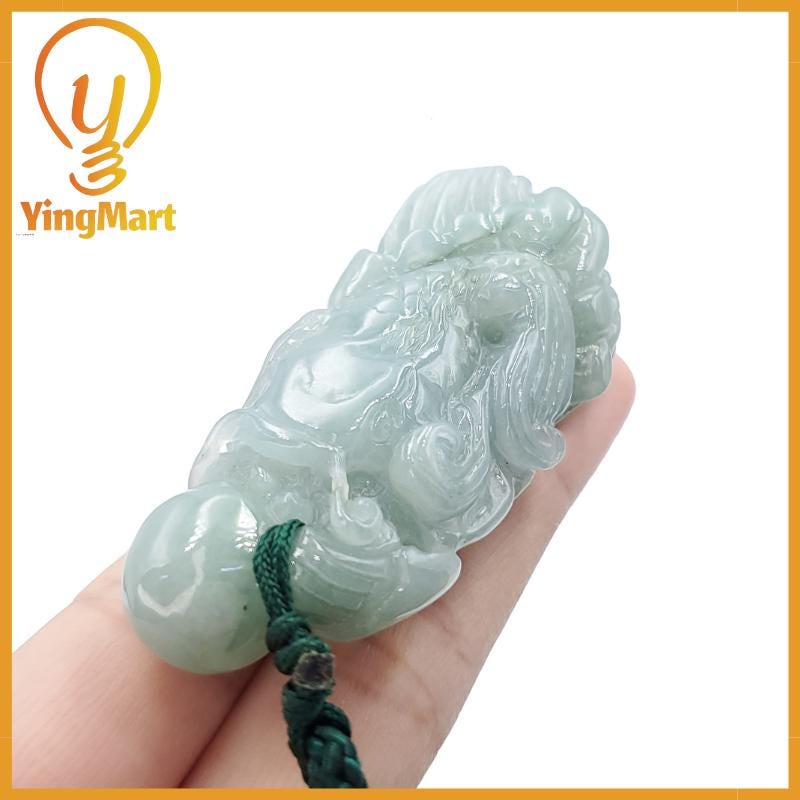 Yingmart Catfish Carved Pendant 100% Natural Genuine Jadeite Real Jade Type A Grade A Hand Carved