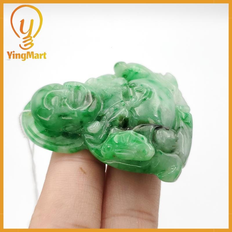 Yingmart Buddha Jade Pendant 100% Genuine Jadeite Real Jade Hand Carved Statue of Buddha Jadeite, Protection, Good Luck