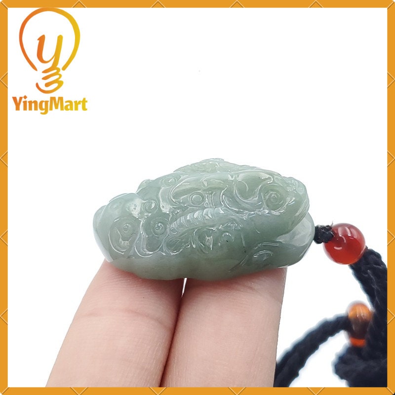 Yingmart  Fortune Pixiu Pendant 100% Natural  Burmese Myanmar Genuine Jadeite Real Jade Grade A Type A Hand Carved