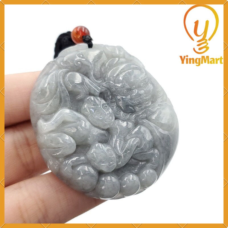 Yingmart Round Jade Pendant 100% natural Burmese Myanmar Genuine Jadeite Real Jade Grade A Type A Hand Carved