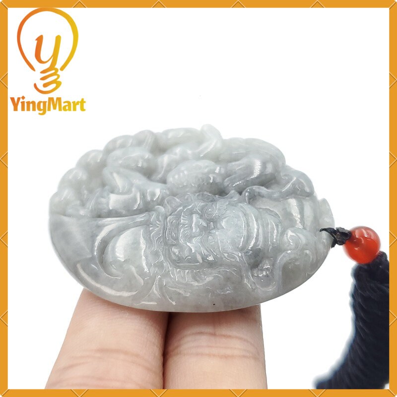 Yingmart Round Jade Pendant 100% natural Burmese Myanmar Genuine Jadeite Real Jade Grade A Type A Hand Carved