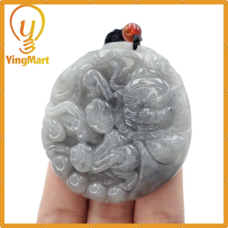 Yingmart Round Jade Pendant 100% natural Burmese Myanmar Genuine Jadeite Real Jade Grade A Type A Hand Carved
