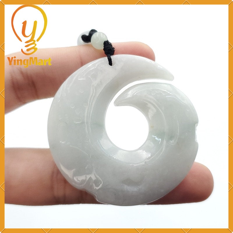Yingmart 100% Jadeite Jade Pendant Burmese Myanmar Genuine  Real Jade Grade A Type A Hand Carved