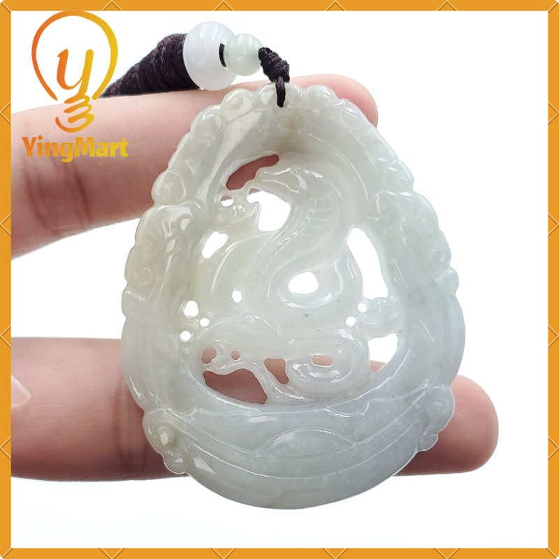 Yingmart Jade Zodiac Snake 100% Natural Jade Pendant  Burmese Myanmar Genuine Jadeite Real Jade Grade A Type A Hand Carved