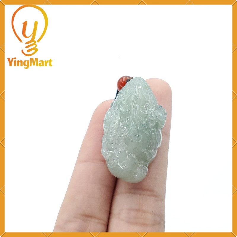Yingmart Fortune Pixiu Pendant 100% Natural  Burmese Myanmar Genuine Jadeite Real Jade Grade A Type A Hand Carved