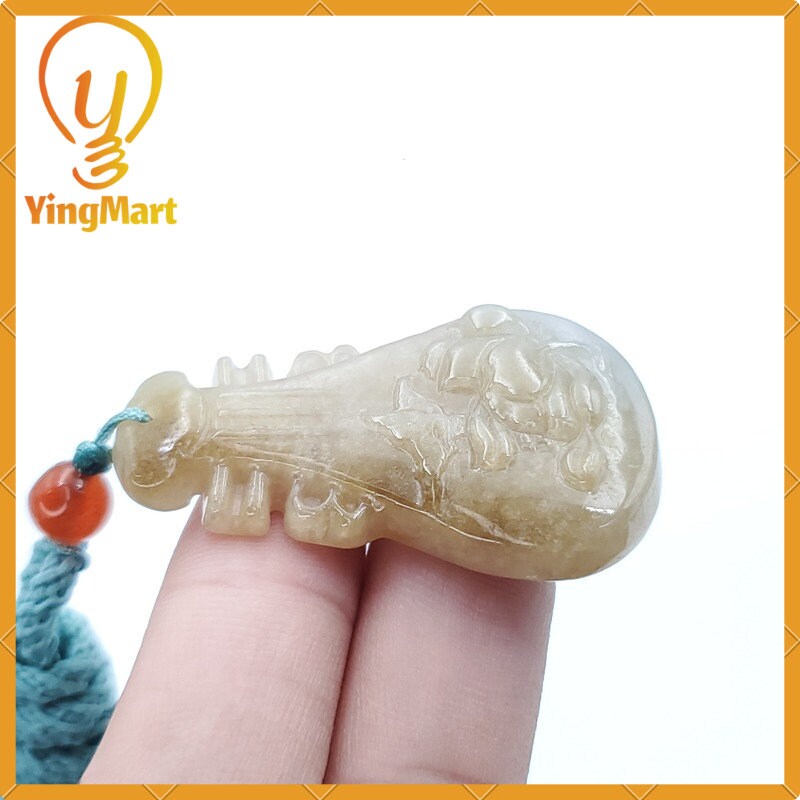 Yingmart Natural Burmese Jade Grade A Ruyi Pipa Burmese Myanmar Genuine Jadeite Real Jade Grade A Type A Hand Carved
