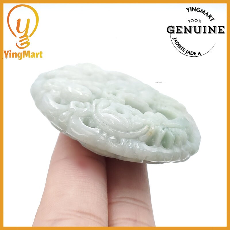 Yingmart Jade Dragon and Phoenix Jade Pendant Genuine Jadeite Real Jade Type A Grade A Hand Carved