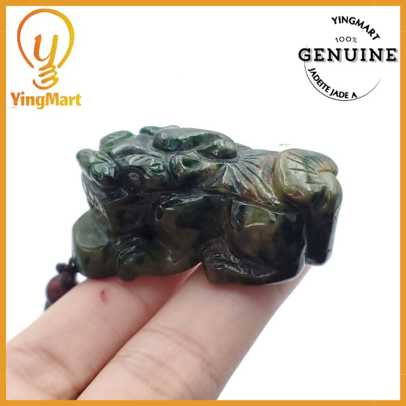 Yingmart Natural Marble PiXiu Pendant Genuine Jadeite Real Jade Type A Grade A Type A Hand Carved
