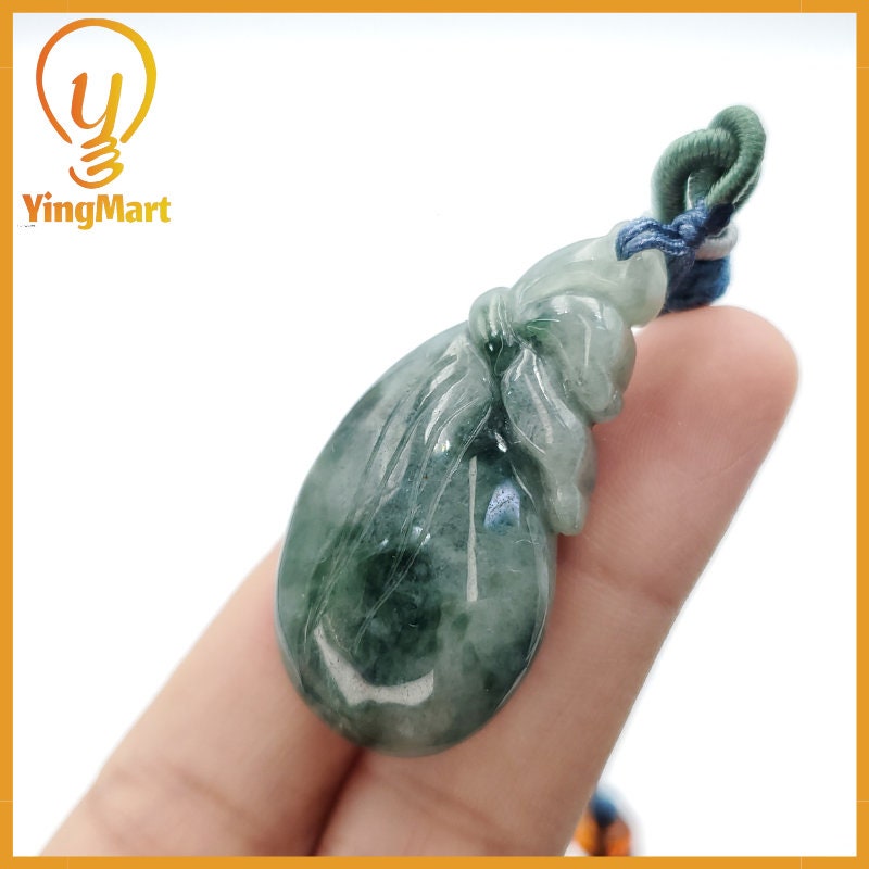 Yingmart Fei Cui Money Bag Jade Pendant 100% Genuine Jadeite Real Jade Type A Grade A Hand Carved