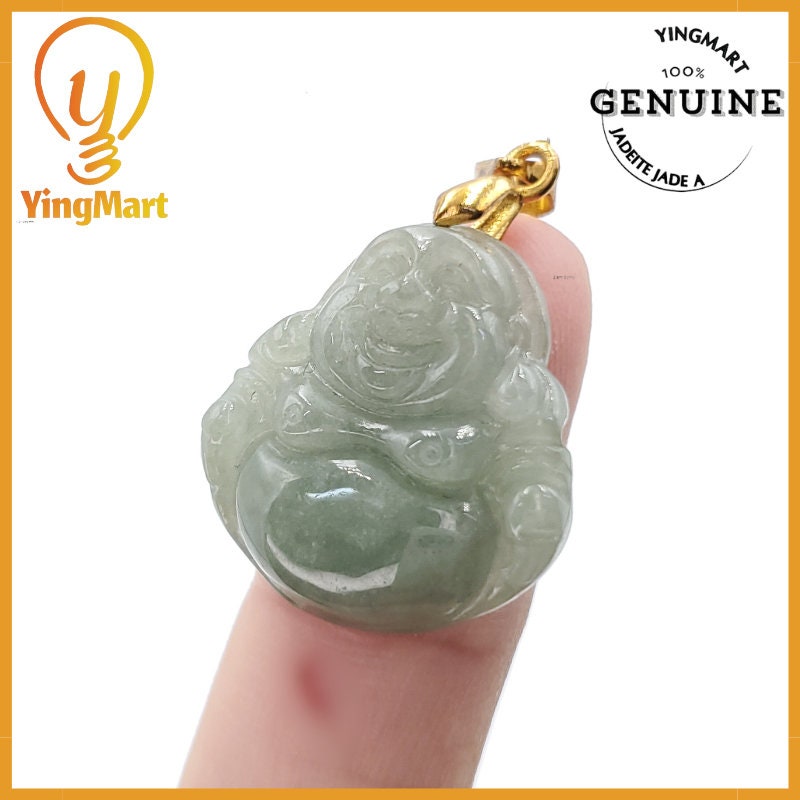 Yingmart Buddha Jade Pendant 100% Genuine Burmese Myanmar Jadeite Real Jade Type A Grade A Hand Carved
