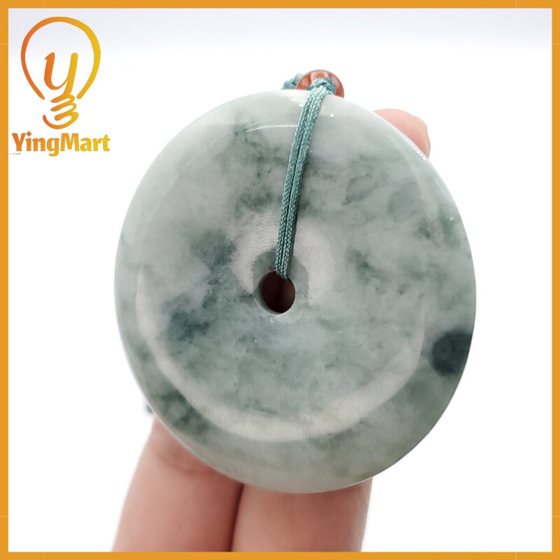 Yingmart Donut Jade Pendant 100% Genuine Jadeite Real Jade Type A Grade A Type A Hand Carved