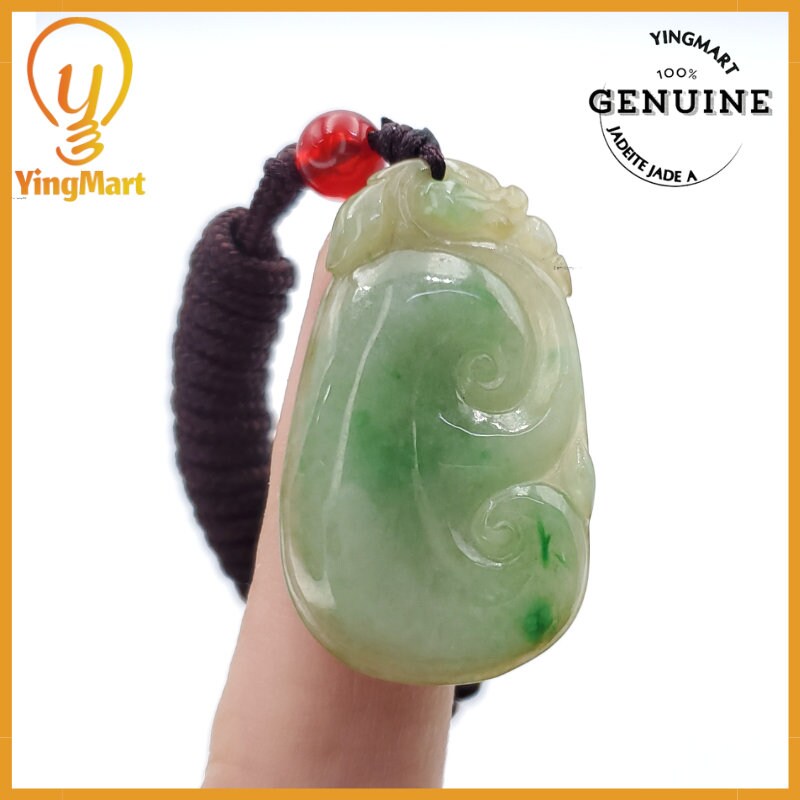 Yingmart Ruyi Jade Pendant  Genuine Jadeite Real Jade Type A Grade A Hand Carved