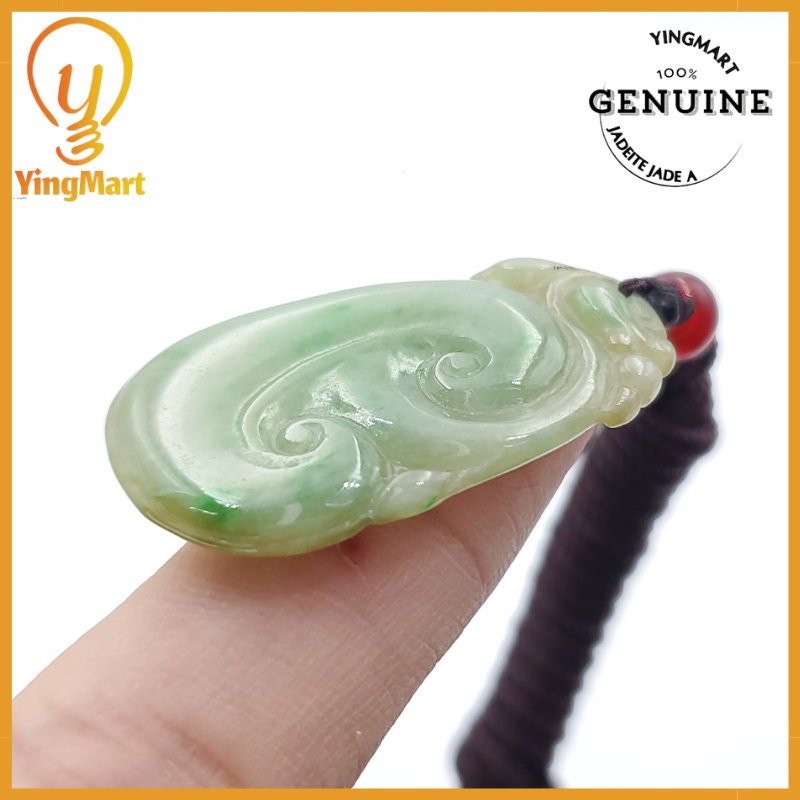 Yingmart Ruyi Jade Pendant  Genuine Jadeite Real Jade Type A Grade A Hand Carved