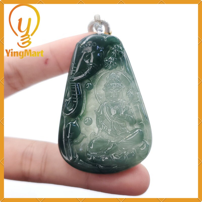 Yingmart100% Natural Myanmar Jade Buddha Guan Yin Elephant Jade Pendant Genuine Jadeite Real Jade Type A Grade A Type A Hand Carved
