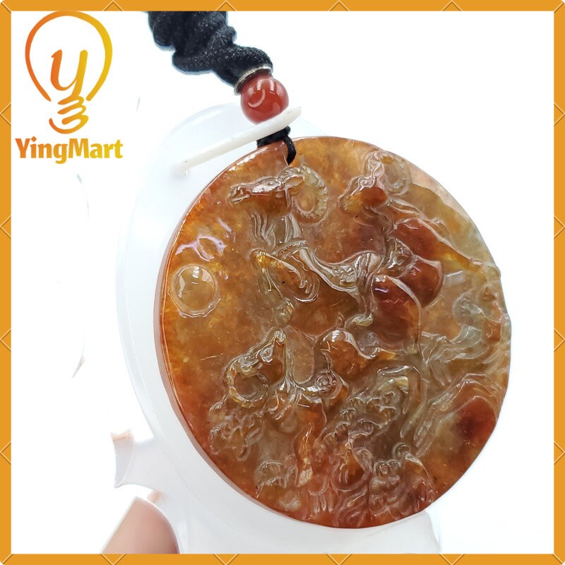 Yingmart 100% Natural Jade Goat Age marble Pendant Genuine Jadeite Real Jade Type A Grade A Hand Carved