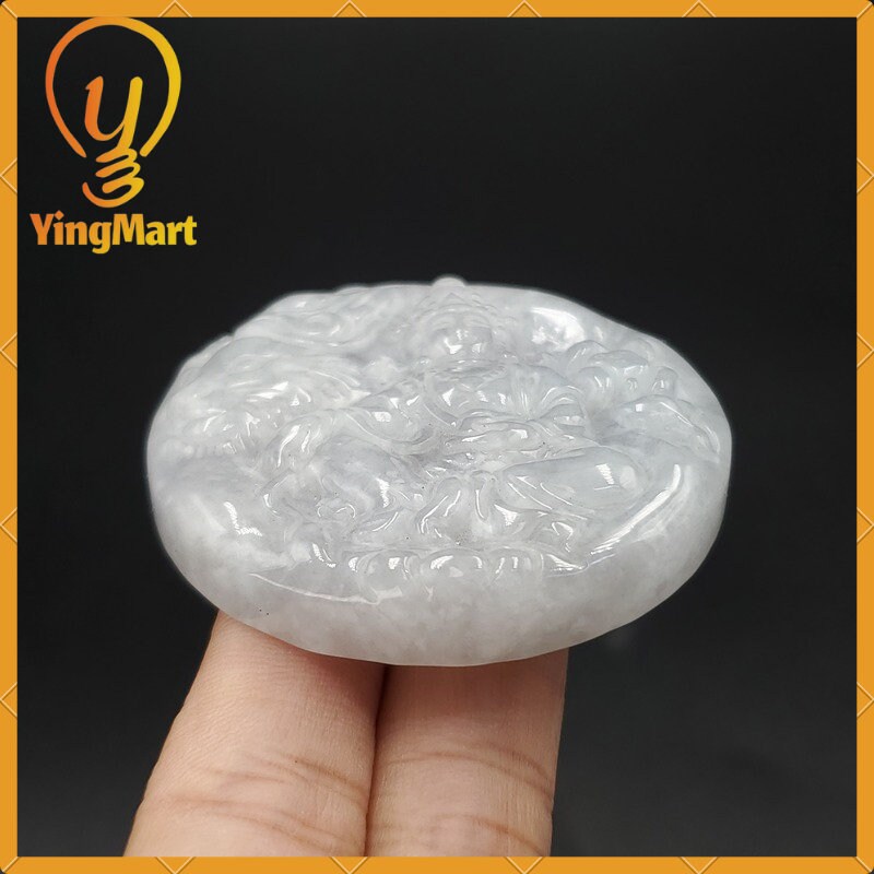Yingmart 100% Natural Myanmar Jade Buddha Guan Yin Pendant Genuine Jadeite Real Jade Type A Grade A Type A Hand Carved