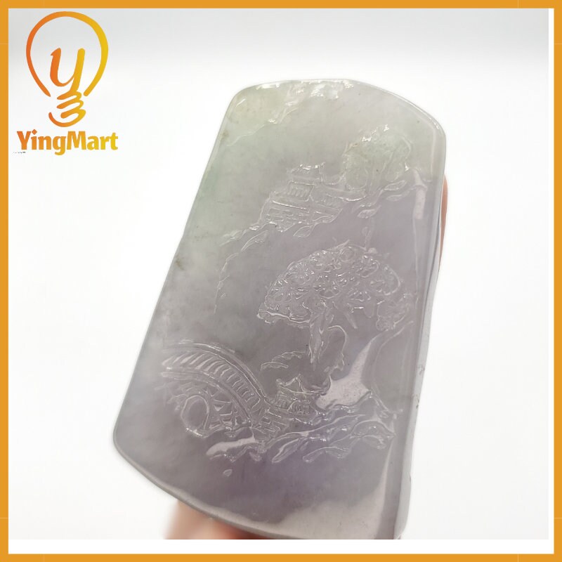 Yingmart  Hand Carved  Landscape Pendant  100% Genuine Jadeite Jade  Burmese Myanmar Real Jade Grade A Type A