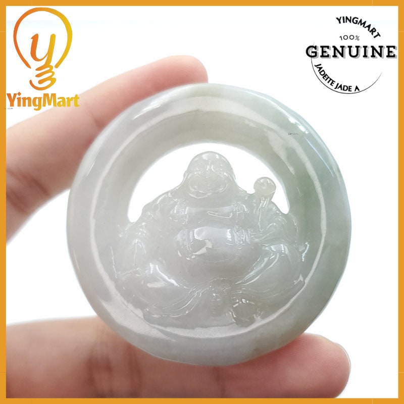 Yingmart Myanmar Jade Guan Yin Pendant Genuine Jadeite Jade  Burmese Myanmar Real Jade Grade A Type A  Hand Carved