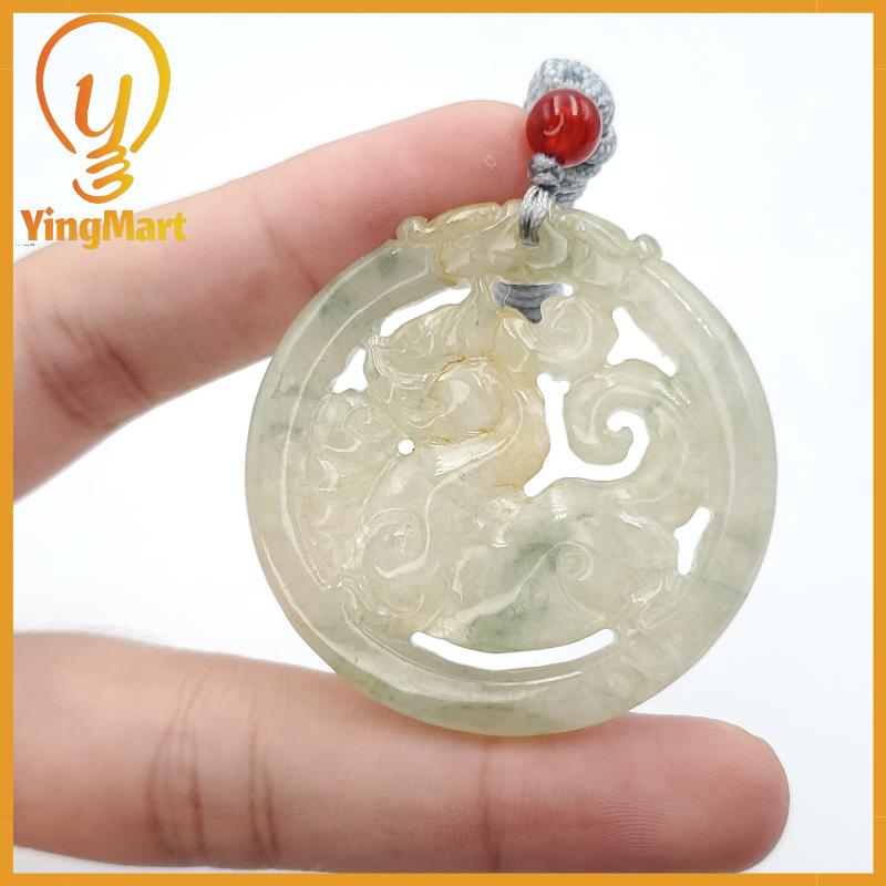 Natural Burmese Jadeite A Jade Pendant Horse Grade A Jadeite Hand Carved Protection, Good Luck