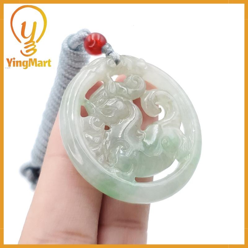 Natural Burmese Jadeite A Jade Pendant Horse Grade A Jadeite Hand Carved Protection, Good Luck