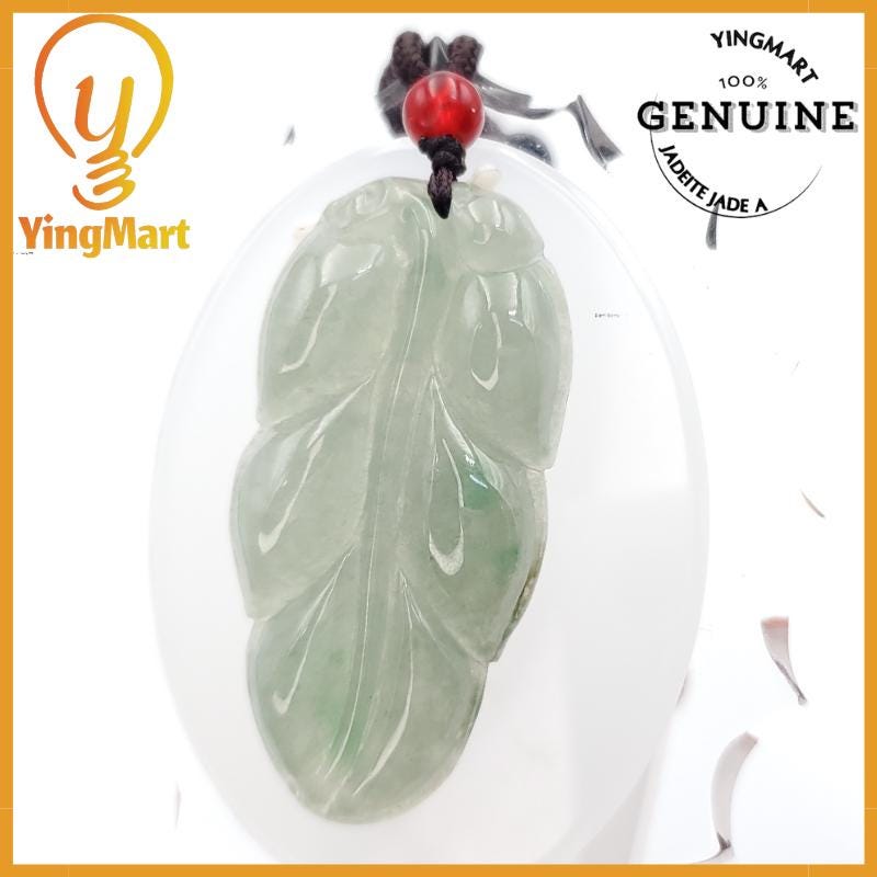 Natural Jade Leaf Pendant 100% Genuine Jadeite Real Jade Type A Grade A Type A Hand Carved Protection, Good Luck